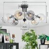 Ripoll ceiling light, globe light Amber, clear, Smoke-coloured, 7-light sources