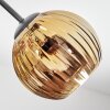 Ripoll ceiling light, globe light chrome, gold, coppery, Smoke-coloured, 7-light sources