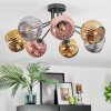 Ripoll ceiling light, globe light chrome, gold, coppery, Smoke-coloured, 7-light sources