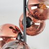 Koyoto ceiling light, globe light clear, coppery, 4-light sources