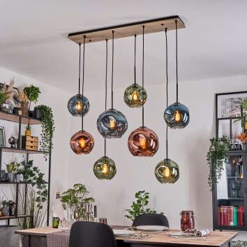 Ripoll hanging light, globe light, pendant light Ecru, black, 8-light sources