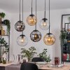Gastor hanging light, globe light, pendant light Amber, clear, Smoke-coloured, 6-light sources
