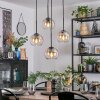 Koyoto hanging light, globe light, Cluster pendant lamp Amber, clear, 4-light sources