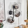 Ripoll globe light, wall light Smoke-coloured, 3-light sources