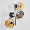 Ripoll globe light, wall light Amber, Smoke-coloured, 3-light sources