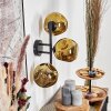 Ripoll globe light, wall light gold, 3-light sources