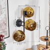 Ripoll globe light, wall light gold, 3-light sources