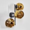 Ripoll globe light, wall light gold, 3-light sources