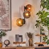 Ripoll globe light, wall light chrome, gold, clear, coppery, Smoke-coloured, 3-light sources