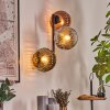 Ripoll globe light, wall light chrome, gold, clear, coppery, Smoke-coloured, 3-light sources