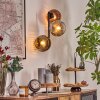 Ripoll globe light, wall light chrome, gold, clear, coppery, Smoke-coloured, 3-light sources