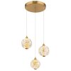Globo lighting Virina hanging light LED gold, 3-light sources