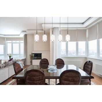 Globo lighting Kurius hanging light LED black, 5-light sources