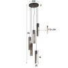 Asila pendant light black, 5-light sources