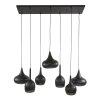 Zip pendant light black, 7-light sources