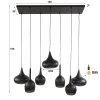 Zip pendant light black, 7-light sources