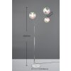 Trio lights Paxton floor lamp chrome, 3-light sources