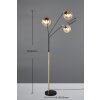 Trio lights Paxton floor lamp black-gold, 3-light sources