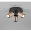 Trio lights Gillan ceiling spotlight brown, 3-light sources