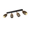 Reality lights Bidar ceiling spotlight black-gold, 4-light sources