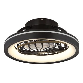 Globo lighting Deanne Ceiling fan light LED black, 1-light source, Remote control, Colour changer