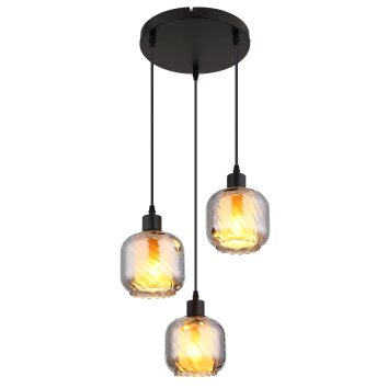 Globo lighting Xia hanging light black, 3-light sources