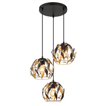 Globo lighting Mika hanging light black, 3-light sources