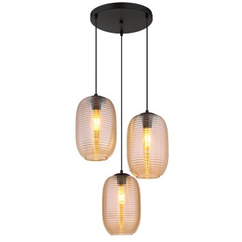 Globo lighting Jefrey hanging light black, 3-light sources