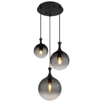 Globo lighting Dalton hanging light black, 3-light sources