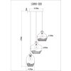 Globo lighting Jessica hanging light gold, 3-light sources