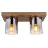 Globo lighting Underwood ceiling light Dark wood, Ecru, 2-light sources