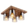 Globo lighting Underwood ceiling light Dark wood, Ecru, 4-light sources