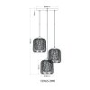 Globo lighting Dichti hanging light sand-coloured, 3-light sources