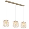 Globo lighting Dichti hanging light sand-coloured, 3-light sources