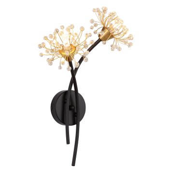 Globo lighting Fiore wall light black, 2-light sources