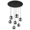 Globo lighting Riha hanging light black, 7-light sources