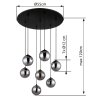 Globo lighting Riha hanging light black, 7-light sources