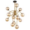Globo lighting Riha ceiling light gold, brass, 12-light sources