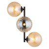 Globo lighting Conor wall light black, 3-light sources