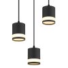 Globo lighting Lucero hanging light black, 3-light sources