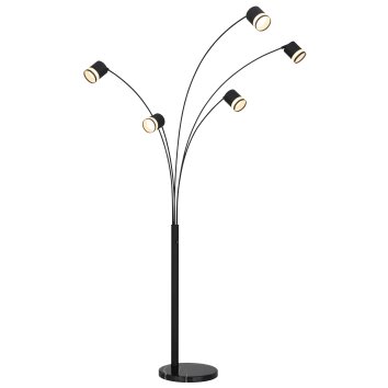 Globo lighting Lucero floor lamp black, 5-light sources