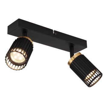 Globo lighting Korben ceiling light, ceiling spotlight black, 2-light sources