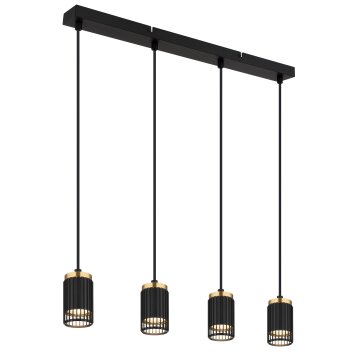 Globo lighting Korben hanging light black, 4-light sources