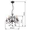 Globo lighting Camila chandelier chrome, black, 5-light sources