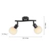 Leuchten Direkt lights LOKI ceiling light LED black, 2-light sources