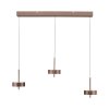 Paul Neuhaus Q-Serie Q-Rotate pendant light LED brown, 3-light sources, Remote control