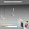Paul Neuhaus Q-Serie Q-Rotate pendant light LED silver, 3-light sources, Remote control