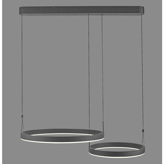 Paul Neuhaus lights Esko pendant light LED black, 2-light sources, Remote control