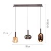 Paul Neuhaus lights Irides pendant light LED brown, 3-light sources