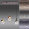 Paul Neuhaus Q-Serie Q-Kon pendant light LED brown, 3-light sources, Remote control